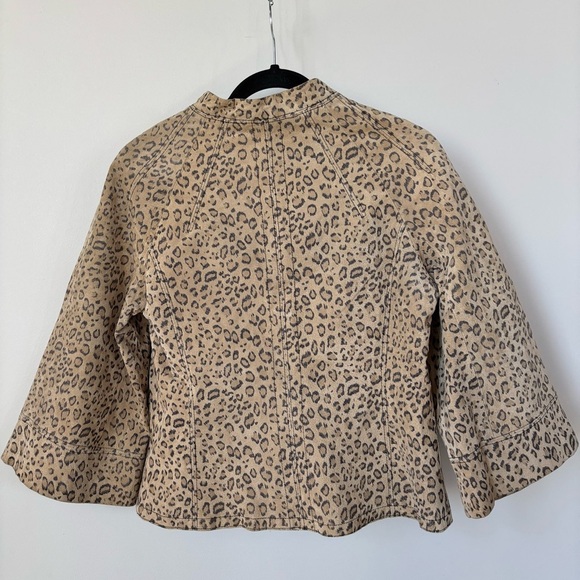 Live a Little Leopard Print Leather Jacket size M - Picture 8 of 8